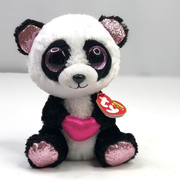 Ty Beanie Boo Esme Valentine's panda beanie baby tysilk NWT - Picture 1 of 5
